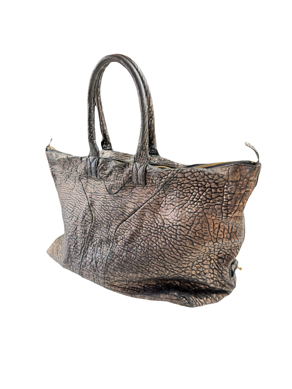 Vintage Yves Saint Laurent Treated Leather Tote Bag