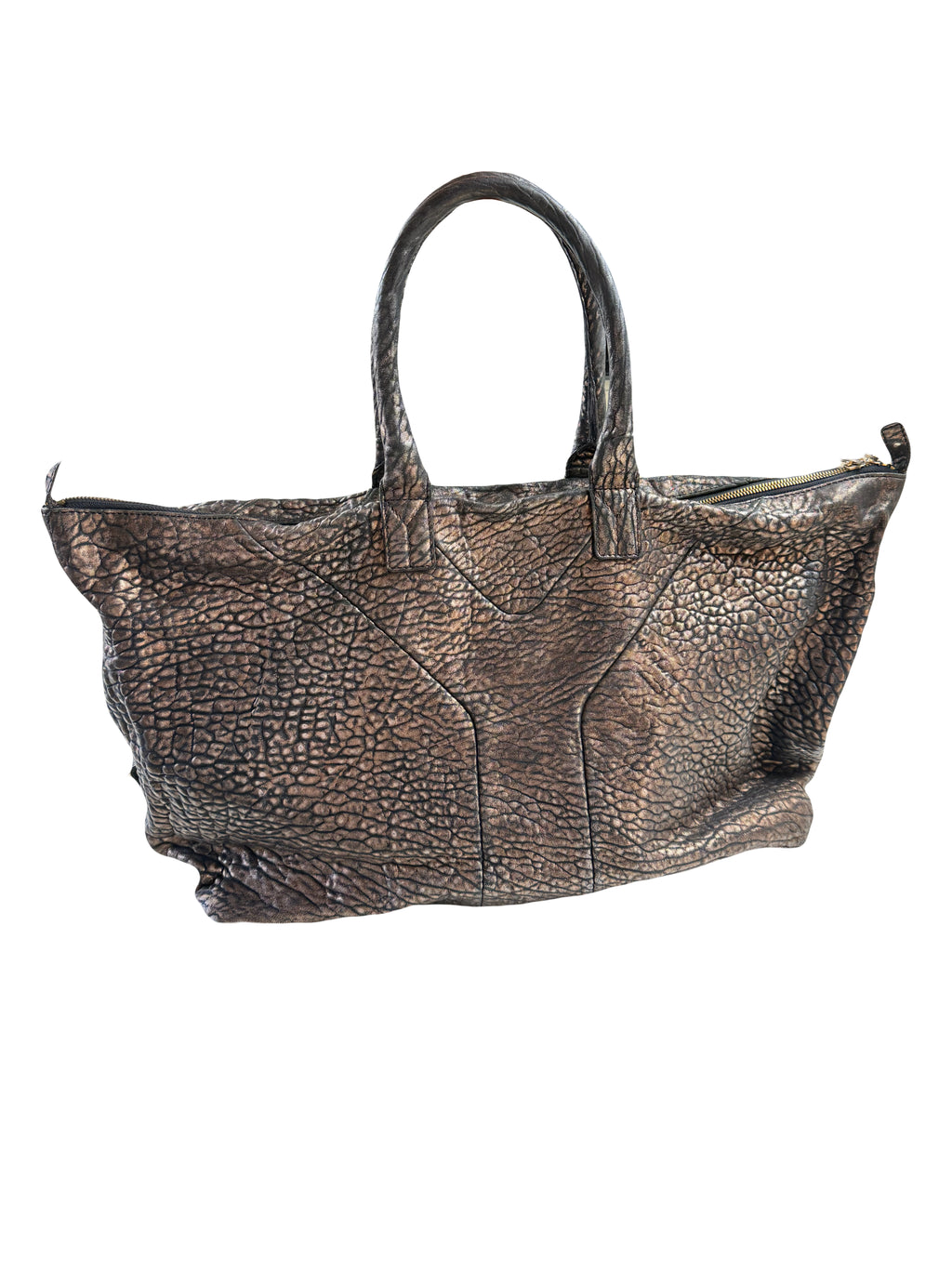 Vintage Yves Saint Laurent Treated Leather Tote Bag