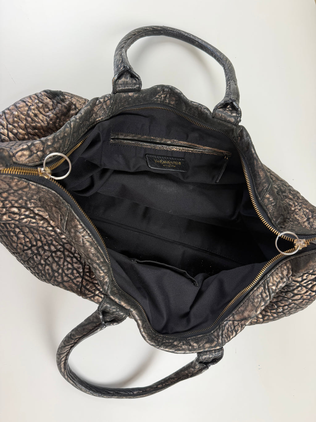 Vintage Yves Saint Laurent Treated Leather Tote Bag
